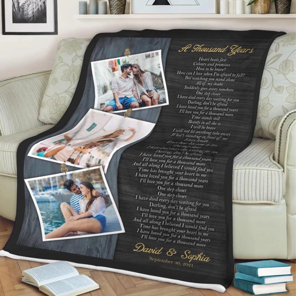 Love Song And Lyrics Custom Blanket Anniversary Gift For Couples