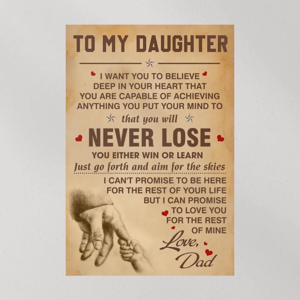You Will Never Lose Custom Canvas Poster Birthday Gift For Daughter For Son