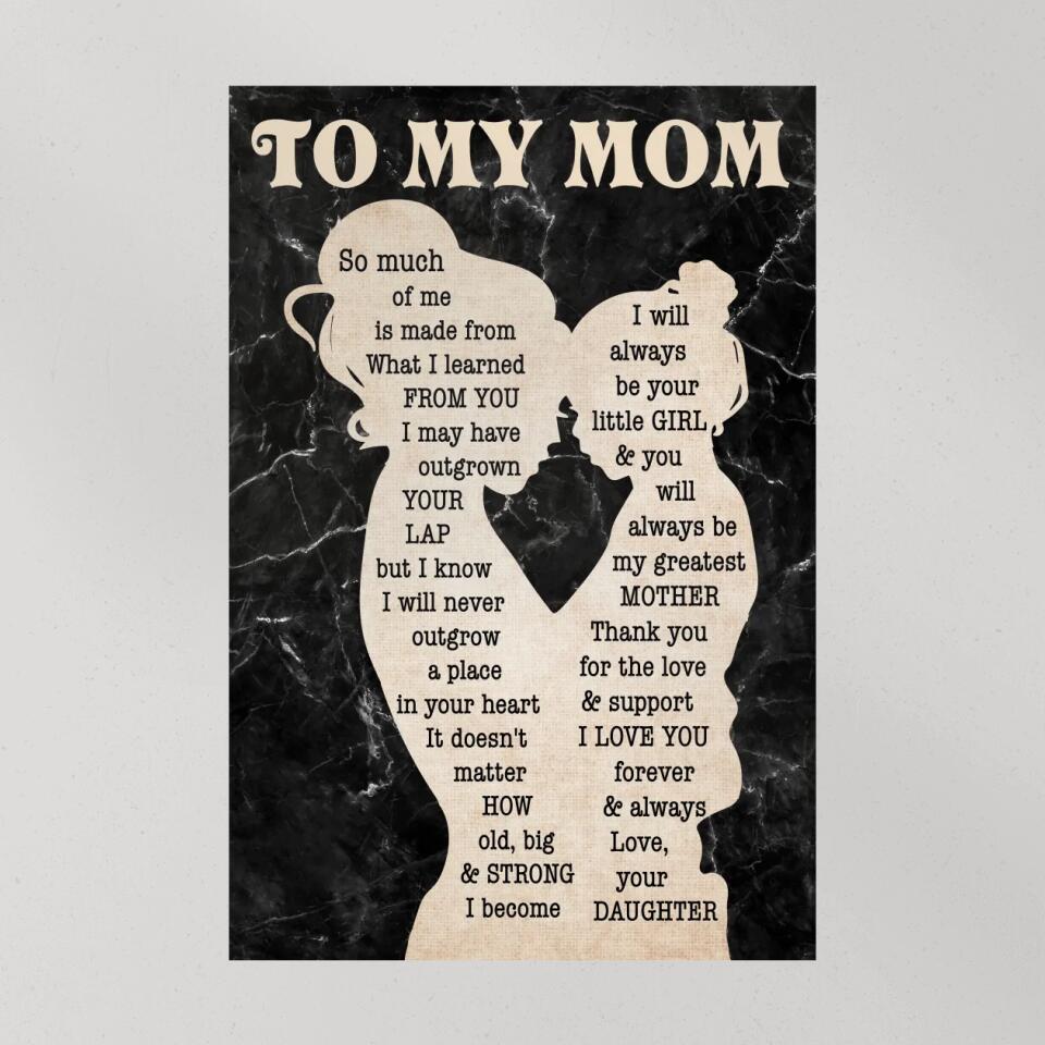Love Message To My Mom From Daughter Canvas Poster Mother's Day Gifts