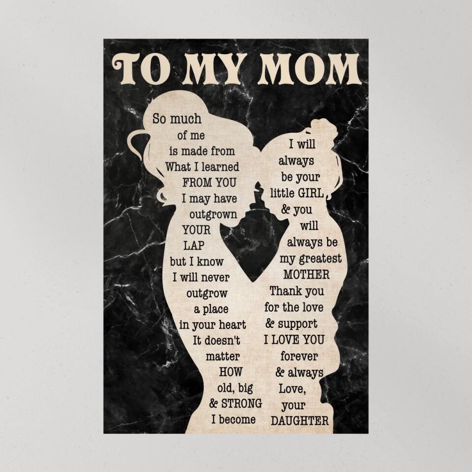 Love Message To My Mom From Daughter Canvas Poster Mother's Day Gifts