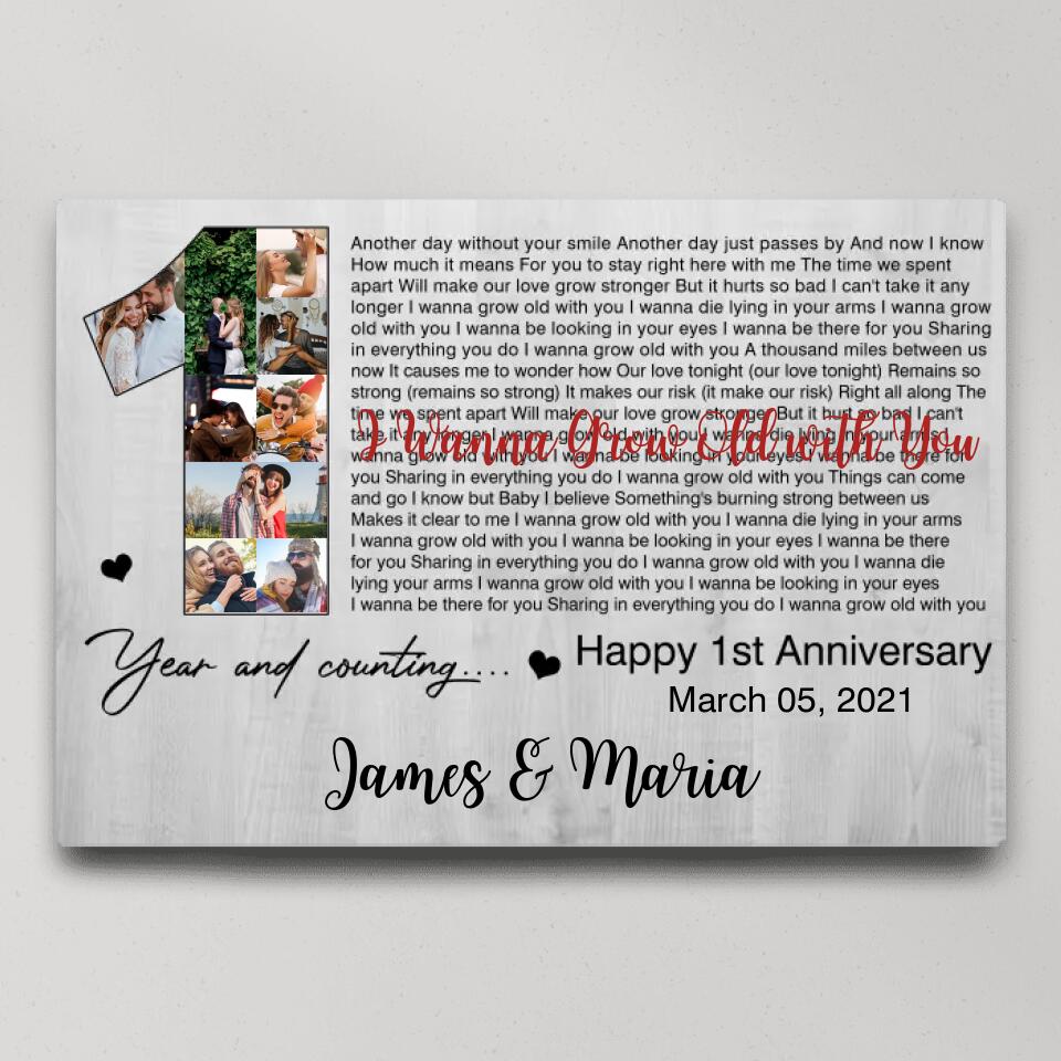 Happy 1st Year Anniversary And Counting Custom Canvas Poster Valentine's Day Gifts