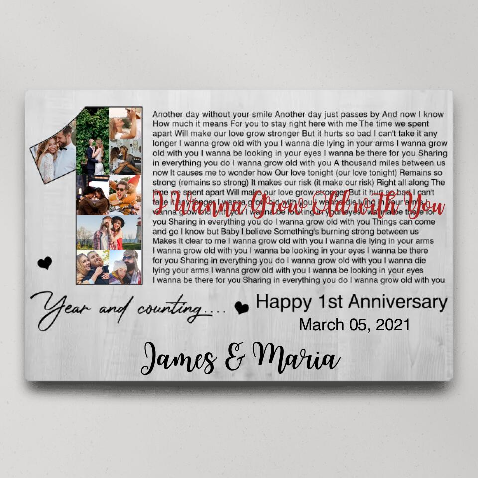 Happy 1st Year Anniversary And Counting Custom Canvas Poster Valentine's Day Gifts