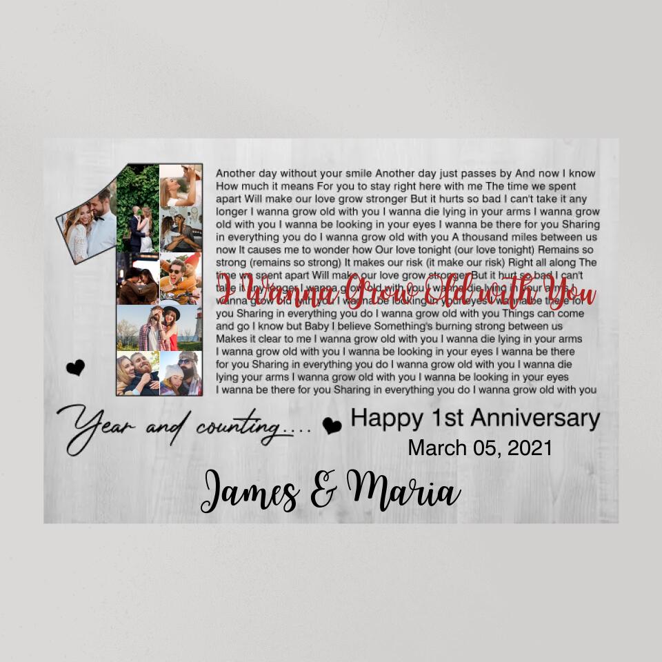 Happy 1st Year Anniversary And Counting Custom Canvas Poster Valentine's Day Gifts