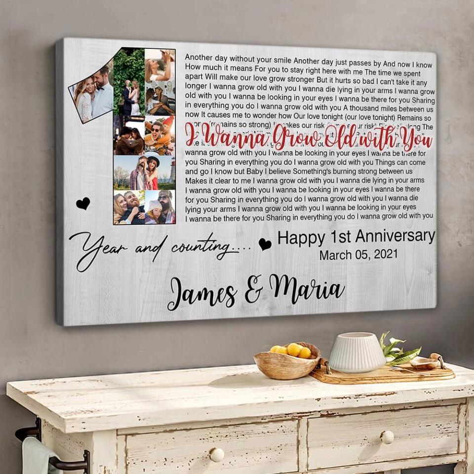 Happy 1st Year Anniversary And Counting Custom Canvas Poster Valentine's Day Gifts