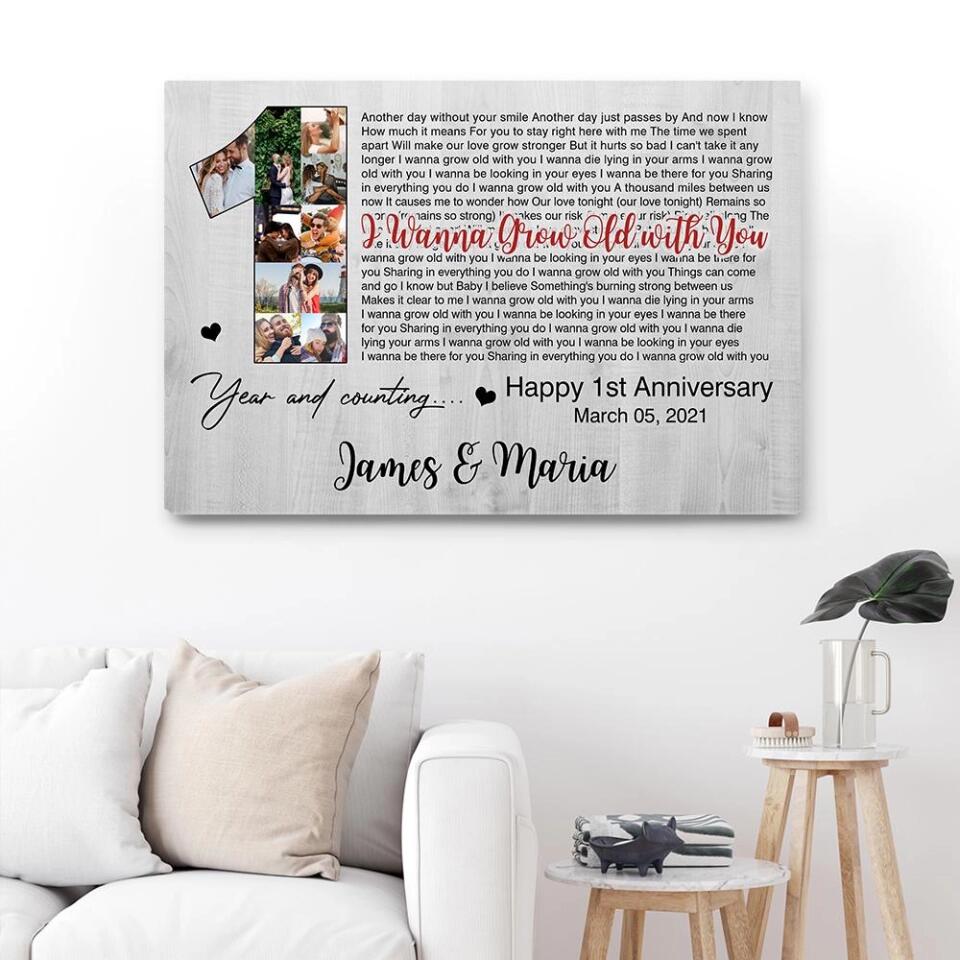 Happy 1st Year Anniversary And Counting Custom Canvas Poster Valentine's Day Gifts