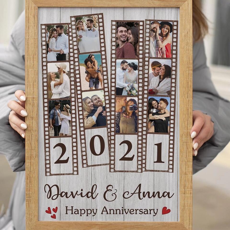 Happy Anniversary Film Role Photo Frame Custom Canvas Poster Anniversary Gift For Couples