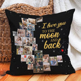 I Love You To The Moon And Back Custom Photo-Best Personalized Pillow Gift For Mom/Dad-209IHPTHPI222