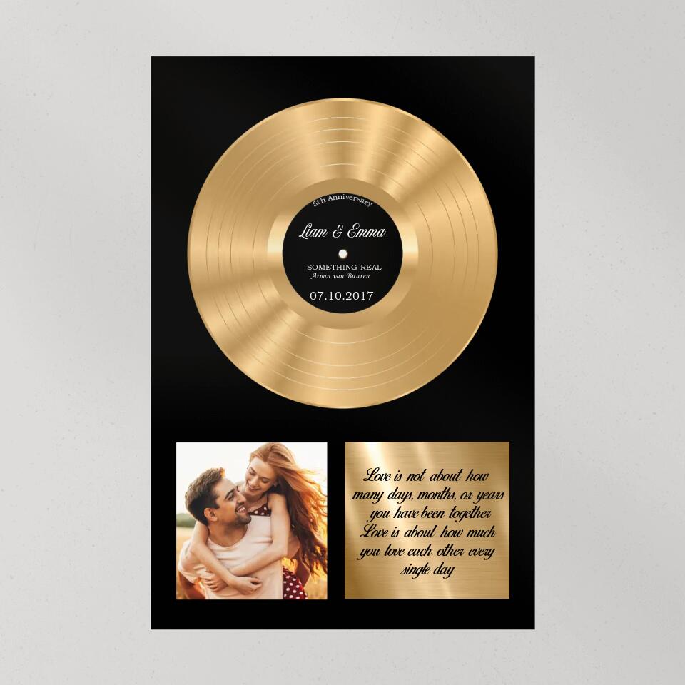 Vinyl Love Song Custom Canvas Poster Anniversary Gift For Couples