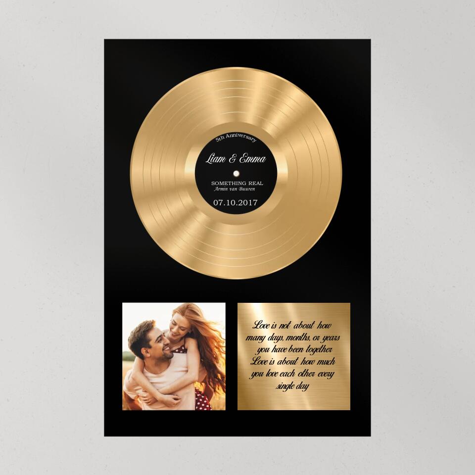 Vinyl Love Song Custom Canvas Poster Anniversary Gift For Couples