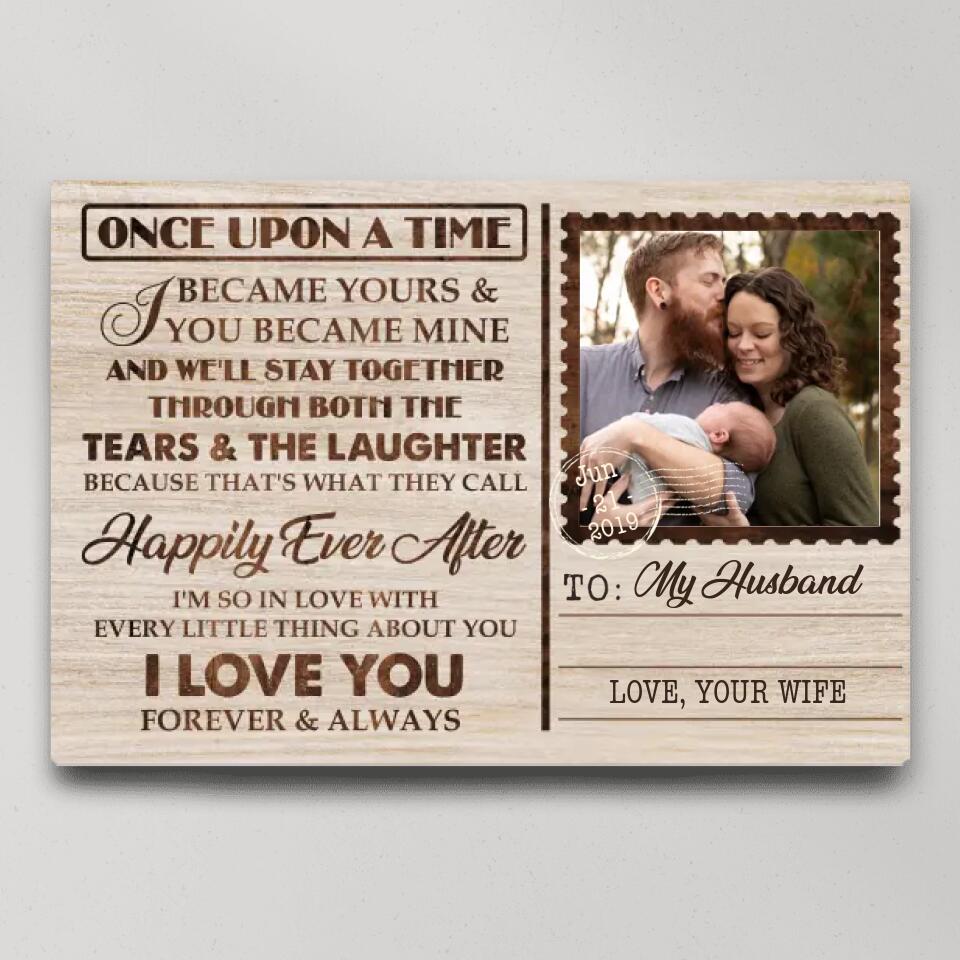 Once Up On A Time Envelope Canvas Style - Personalized Canvas Poster - Gift for Valentine&#39;s Day, Anniversary, Birthday
