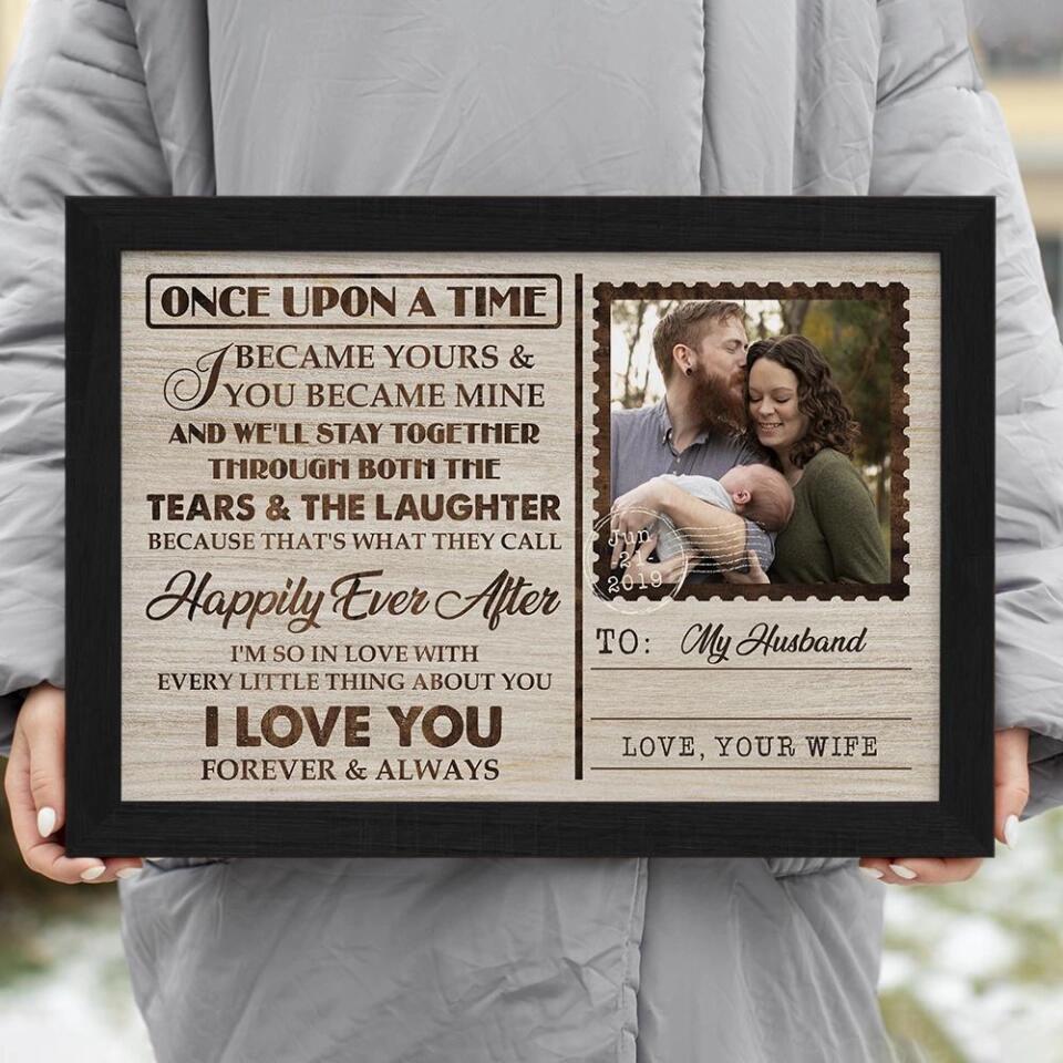 Once Up On A Time Envelope Style Custom Canvas Poster Anniversary Gift For Couples