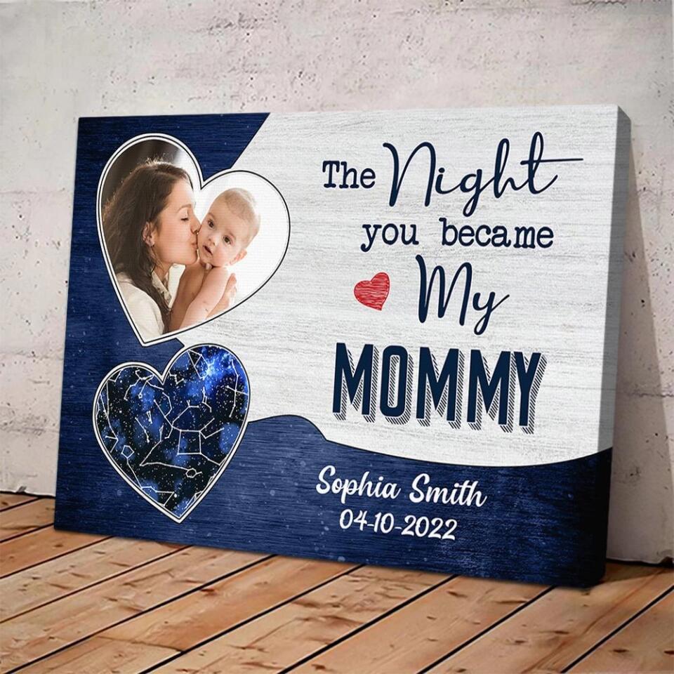 The Night You Became My Daddy Mommy Custom Canvas Poster Mother's Day Gift