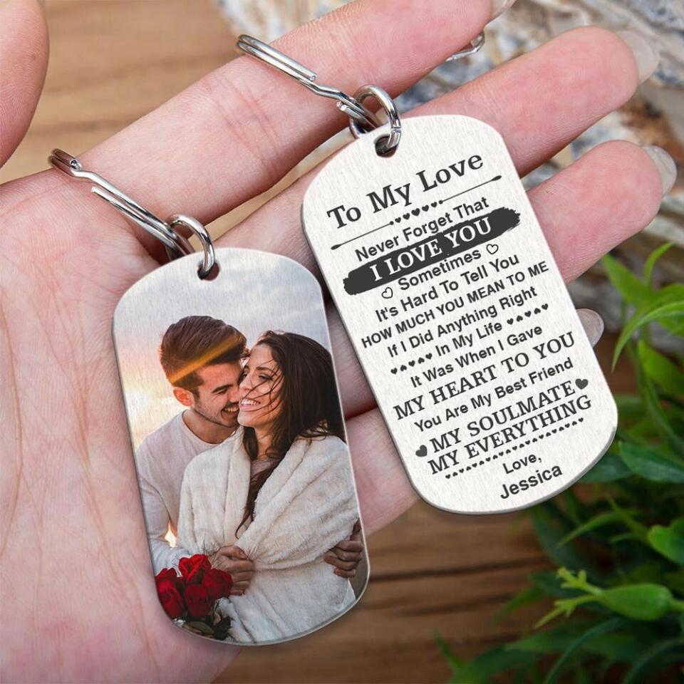 My Soulmate My Everything - Personalized Steel Keychain - Gifts For Couple | 208IHPTHKC070 - 1