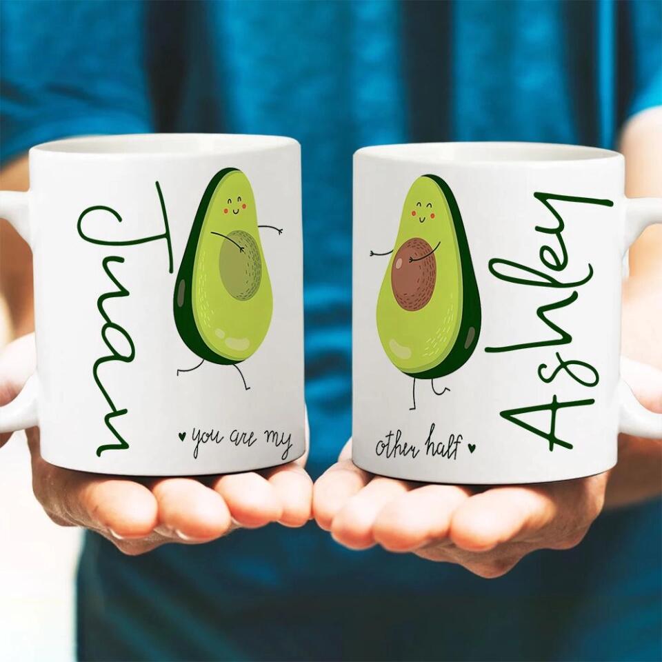 Personalized Valentine Gifts - You Are My Other Half Advocado Personalized Mug Couple Gifts