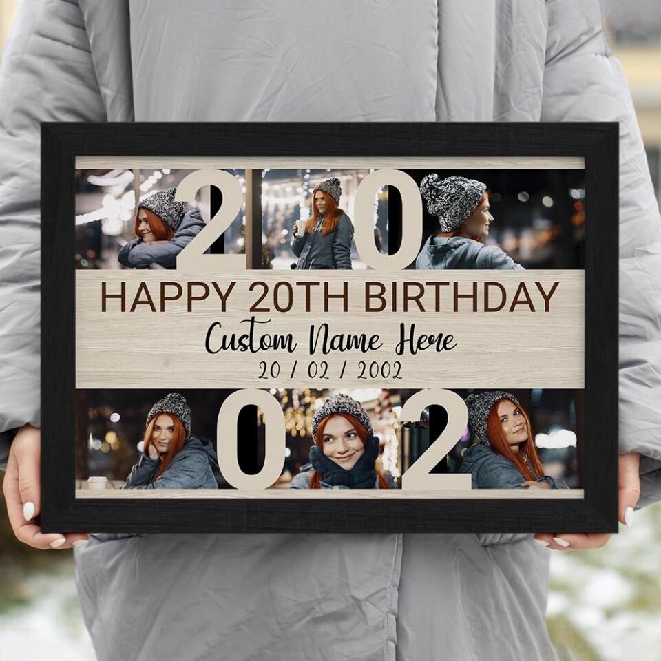 Happy 20th Birthday Custom Canvas Poster Birthday Gift For Daughter