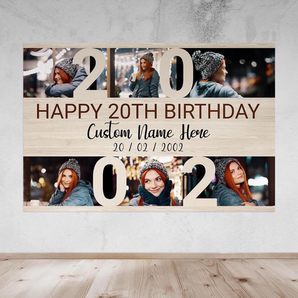 Happy 20th Birthday Custom Canvas Poster Birthday Gift For Daughter