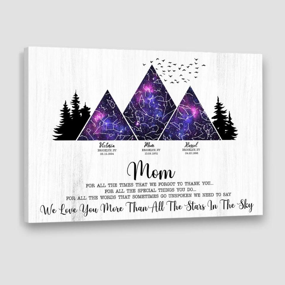 Mom We Love You More Than All The Stars In The Sky Custom Canvas Poster Gift For Mom