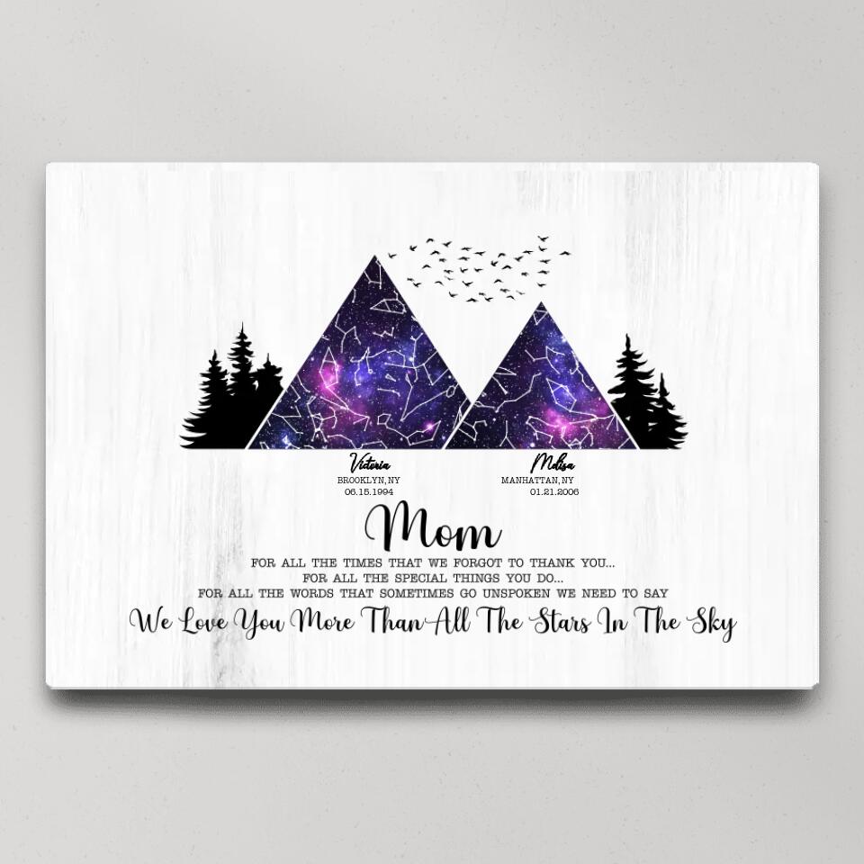 Mom We Love You More Than All The Stars In The Sky Custom Canvas Poster Gift For Mom
