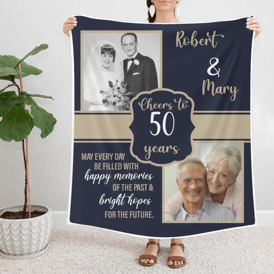 May Every Day Be Filled With Happy Memories - Best Anniversary Gifts for Her/ Personalized Fleece Blanket - 209IHNNPBL639