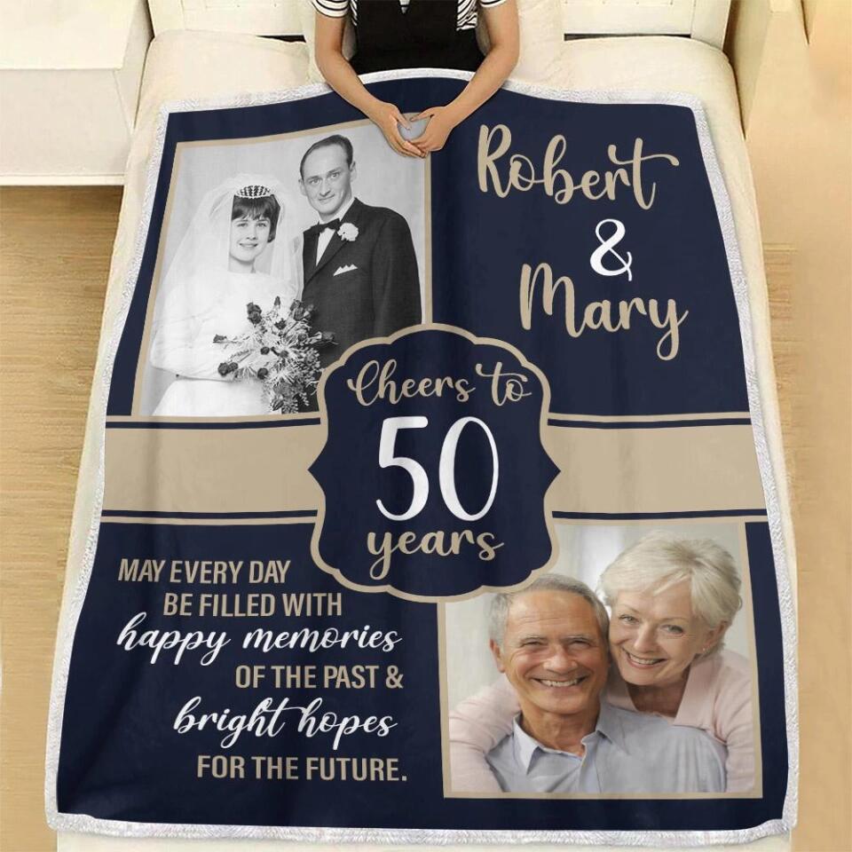 May Every Day Be Filled With Happy Memories - Best Anniversary Gifts for Her/ Personalized Fleece Blanket - 209IHNNPBL639