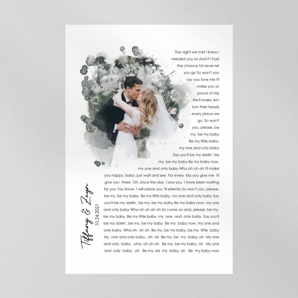 Time Fade Away Meaningful Song Lyrics Custom Canvas Poster Anniversary Gift For Couples