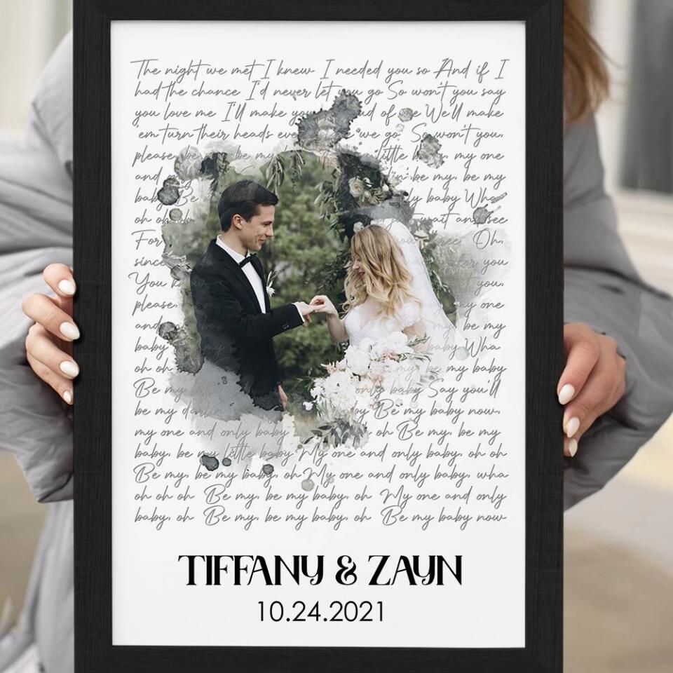 Time Fade Away Meaningful Song Lyrics Custom Canvas Poster Anniversary Gift For Couples