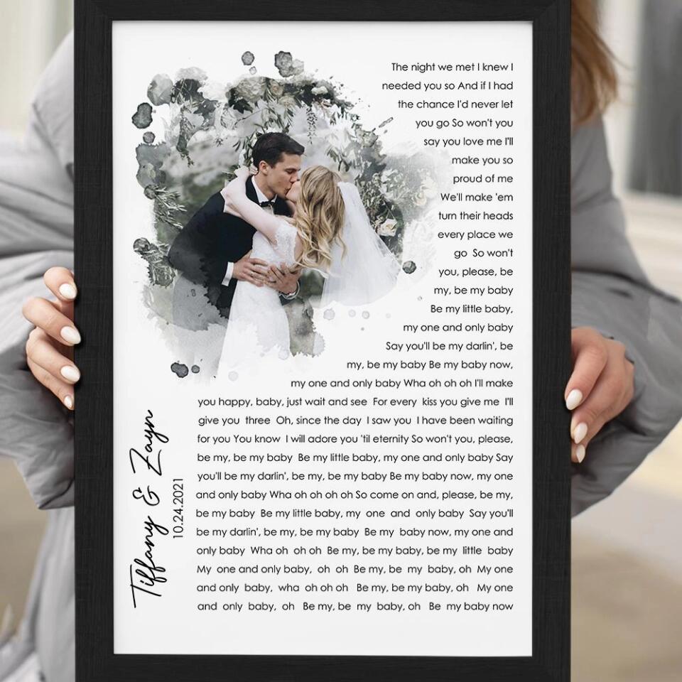 Time Fade Away Meaningful Song Lyrics Custom Canvas Poster Anniversary Gift For Couples