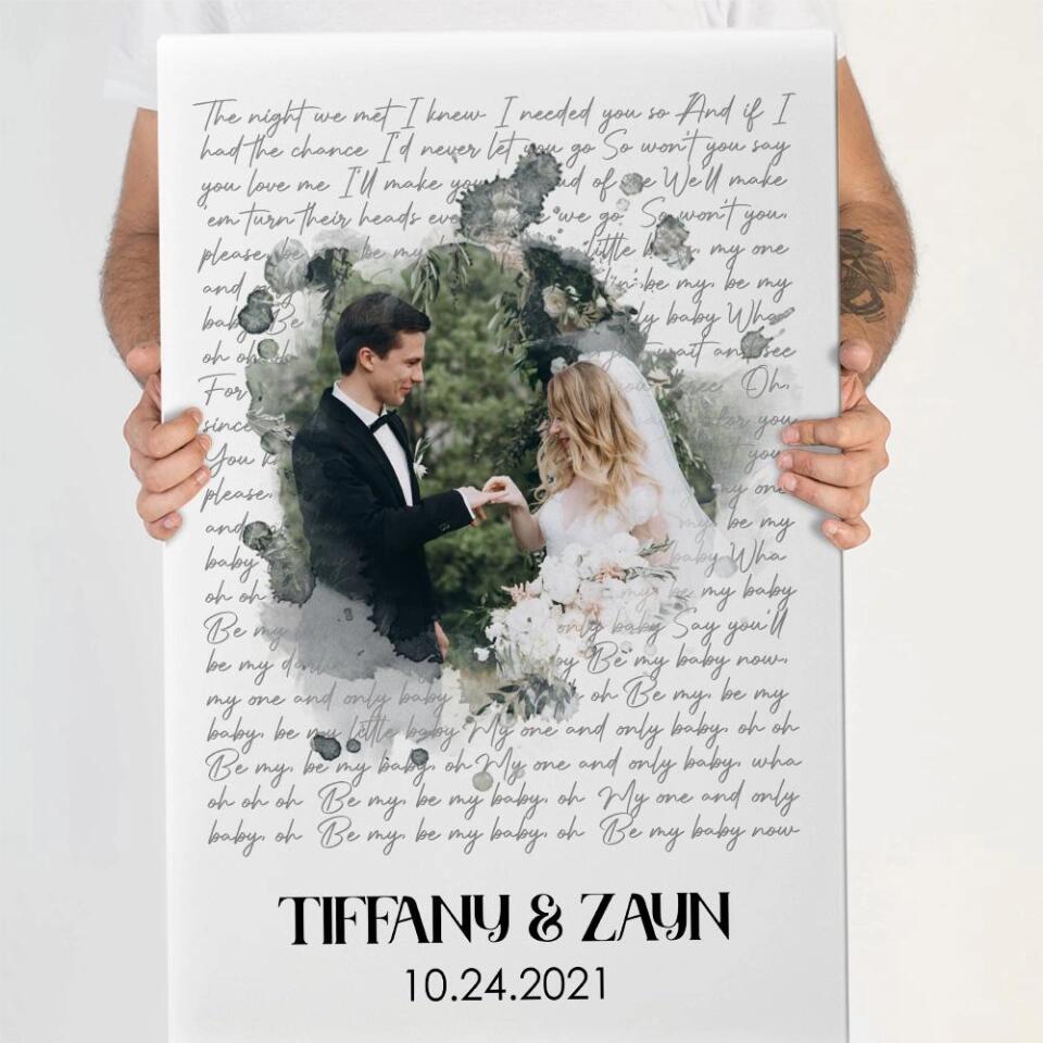 Time Fade Away Meaningful Song Lyrics Custom Canvas Poster Anniversary Gift For Couples