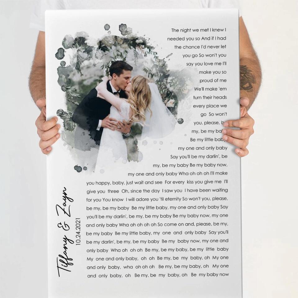 Time Fade Away Meaningful Song Lyrics Custom Canvas Poster Anniversary Gift For Couples