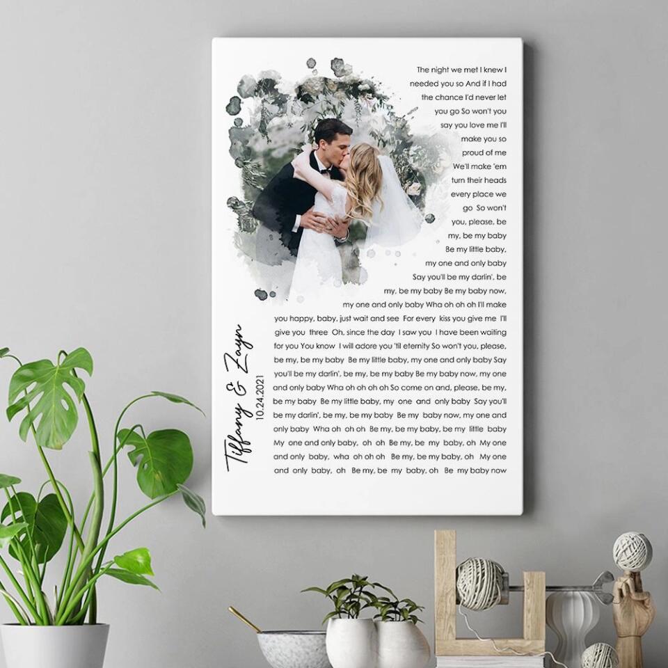 Time Fade Away Meaningful Song Lyrics Custom Canvas Poster Anniversary Gift For Couples