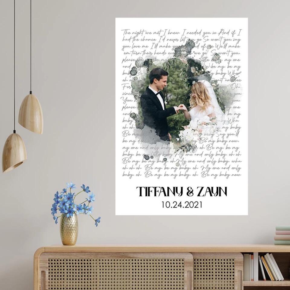 Time Fade Away Meaningful Song Lyrics Custom Canvas Poster Anniversary Gift For Couples