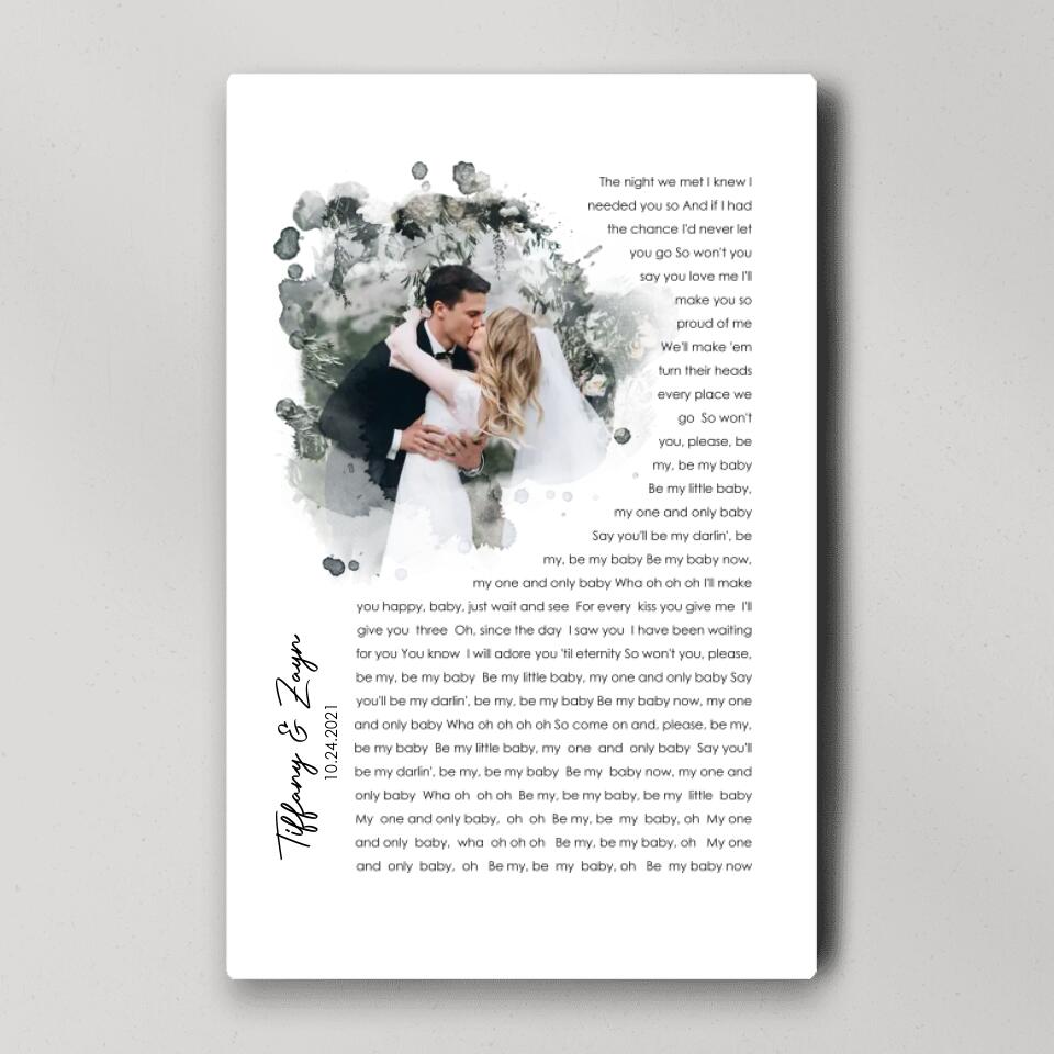 Time Fade Away Meaningful Song Lyrics Custom Canvas Poster Anniversary Gift For Couples