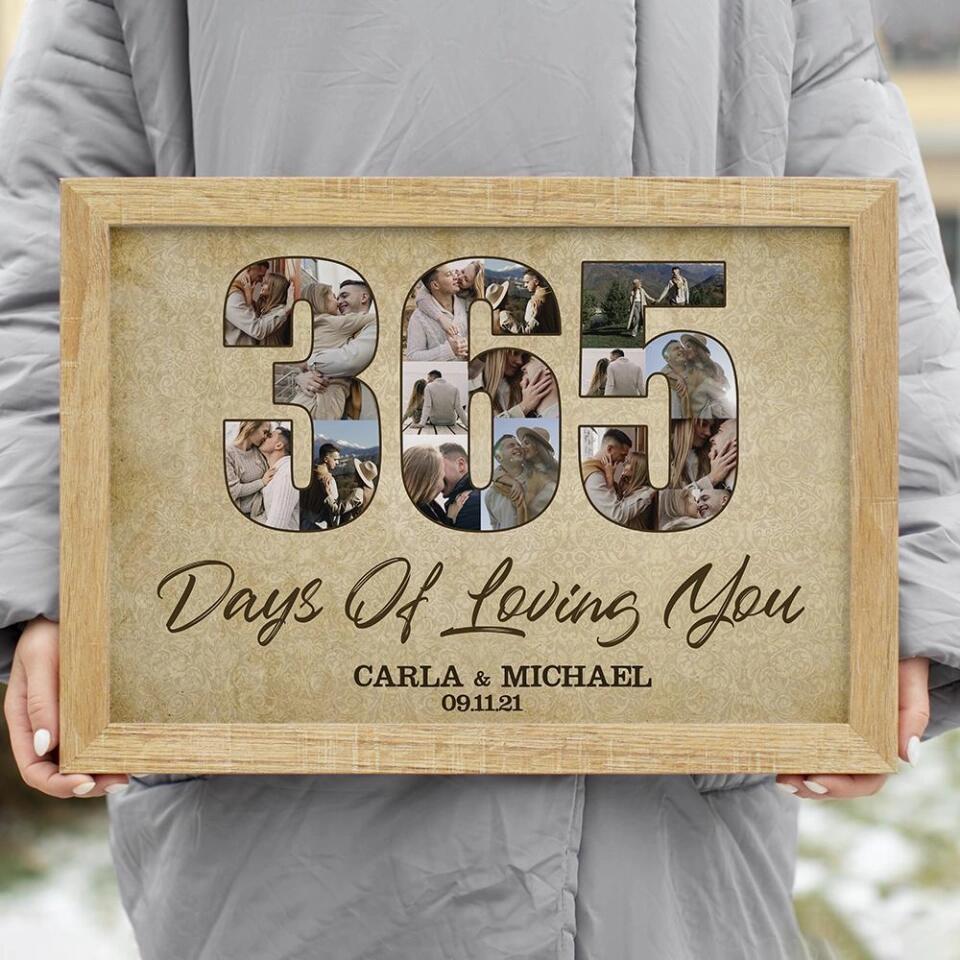 365 Days Of Loving You Custom Canvas Poster One Year Anniversary Gift