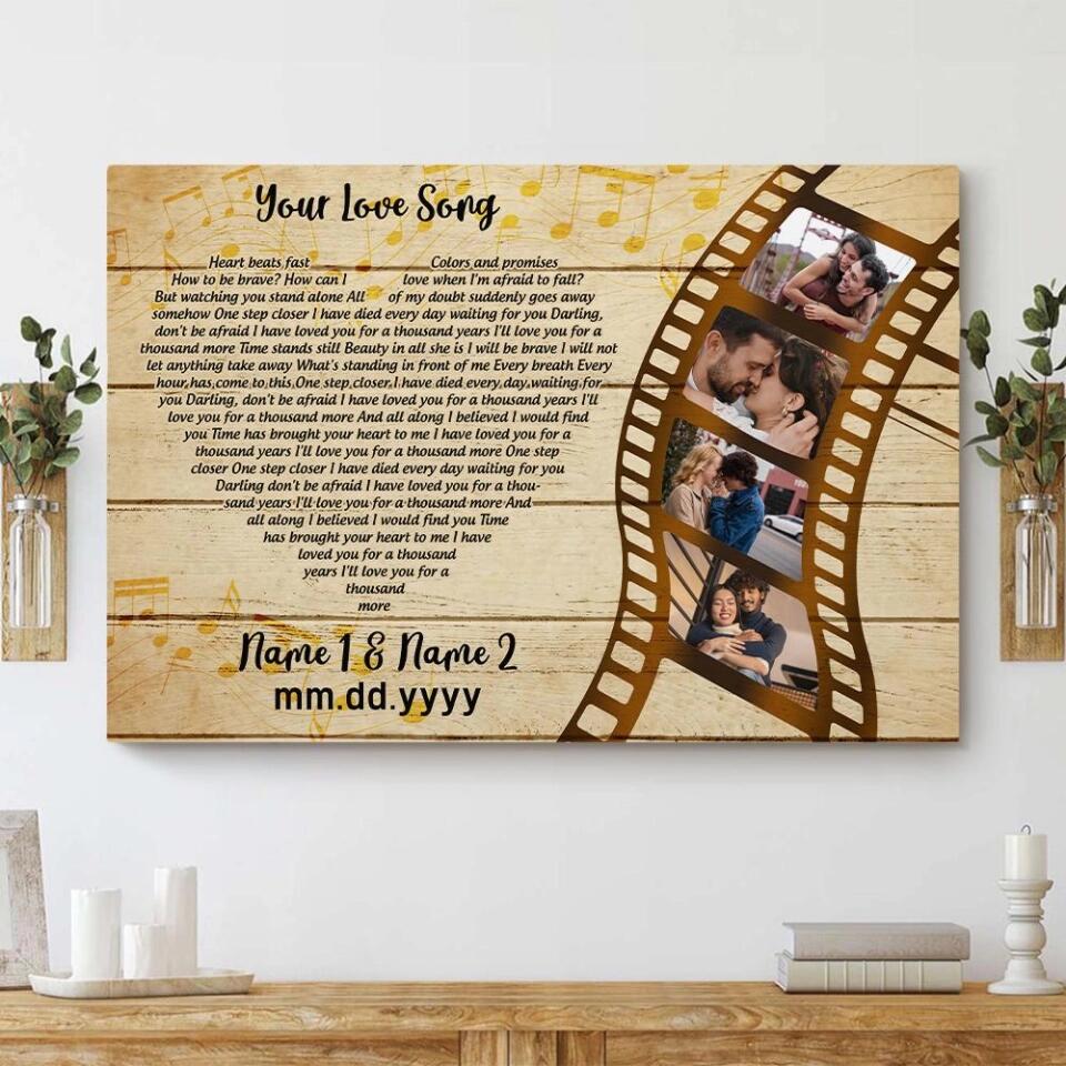 Your Love Song Lyrics Custom Canvas Poster Anniversary Gift For Couples