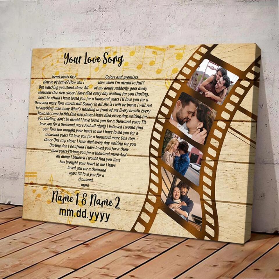 Your Love Song Lyrics Custom Canvas Poster Anniversary Gift For Couples