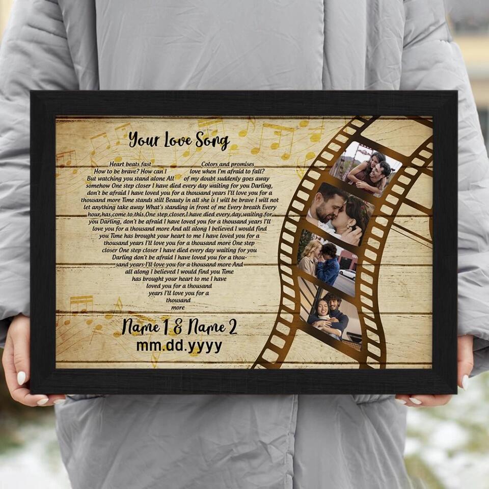 Your Love Song Lyrics Custom Canvas Poster Anniversary Gift For Couples