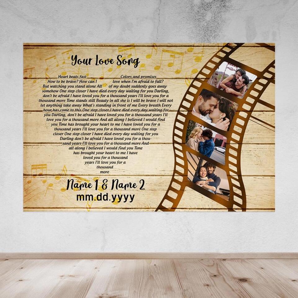 Your Love Song Lyrics Custom Canvas Poster Anniversary Gift For Couples