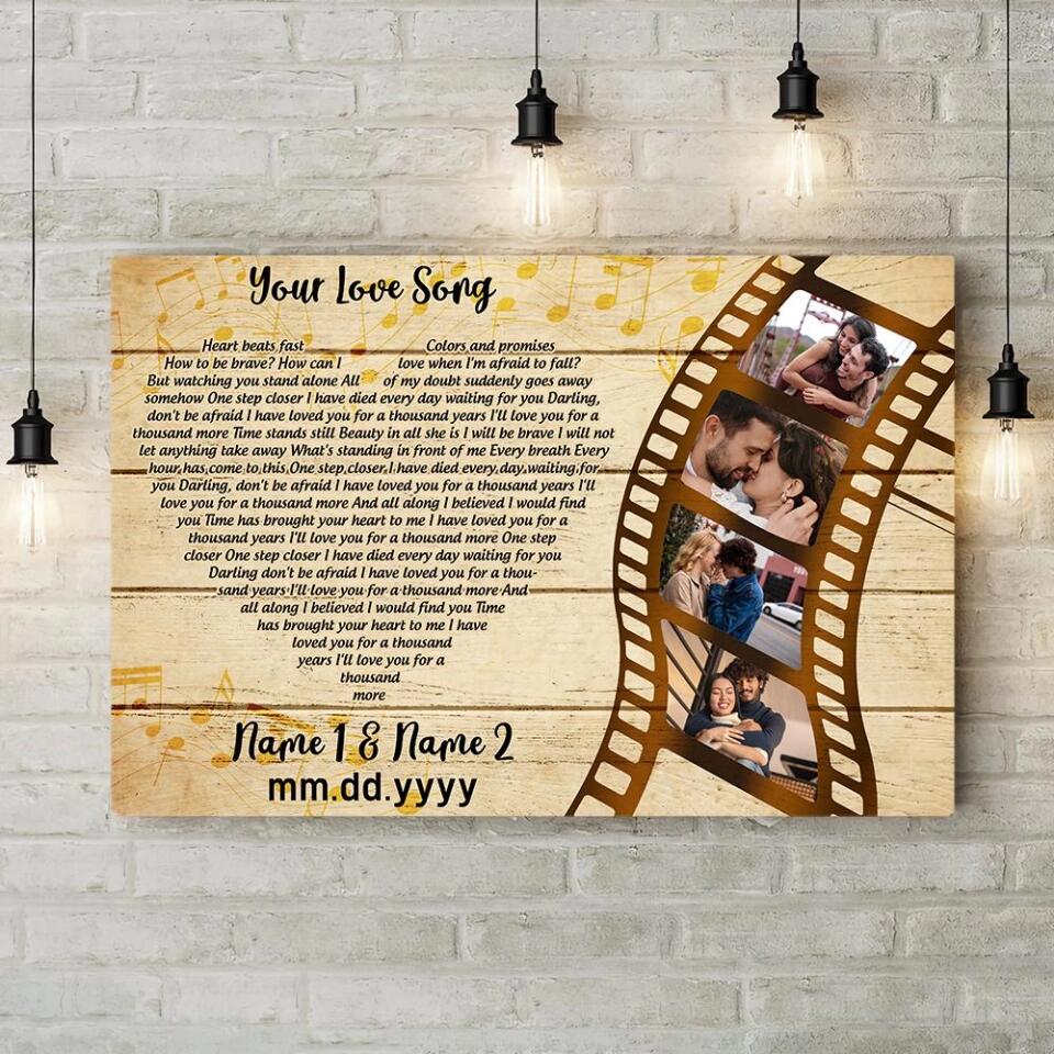 Your Love Song Lyrics Custom Canvas Poster Anniversary Gift For Couples