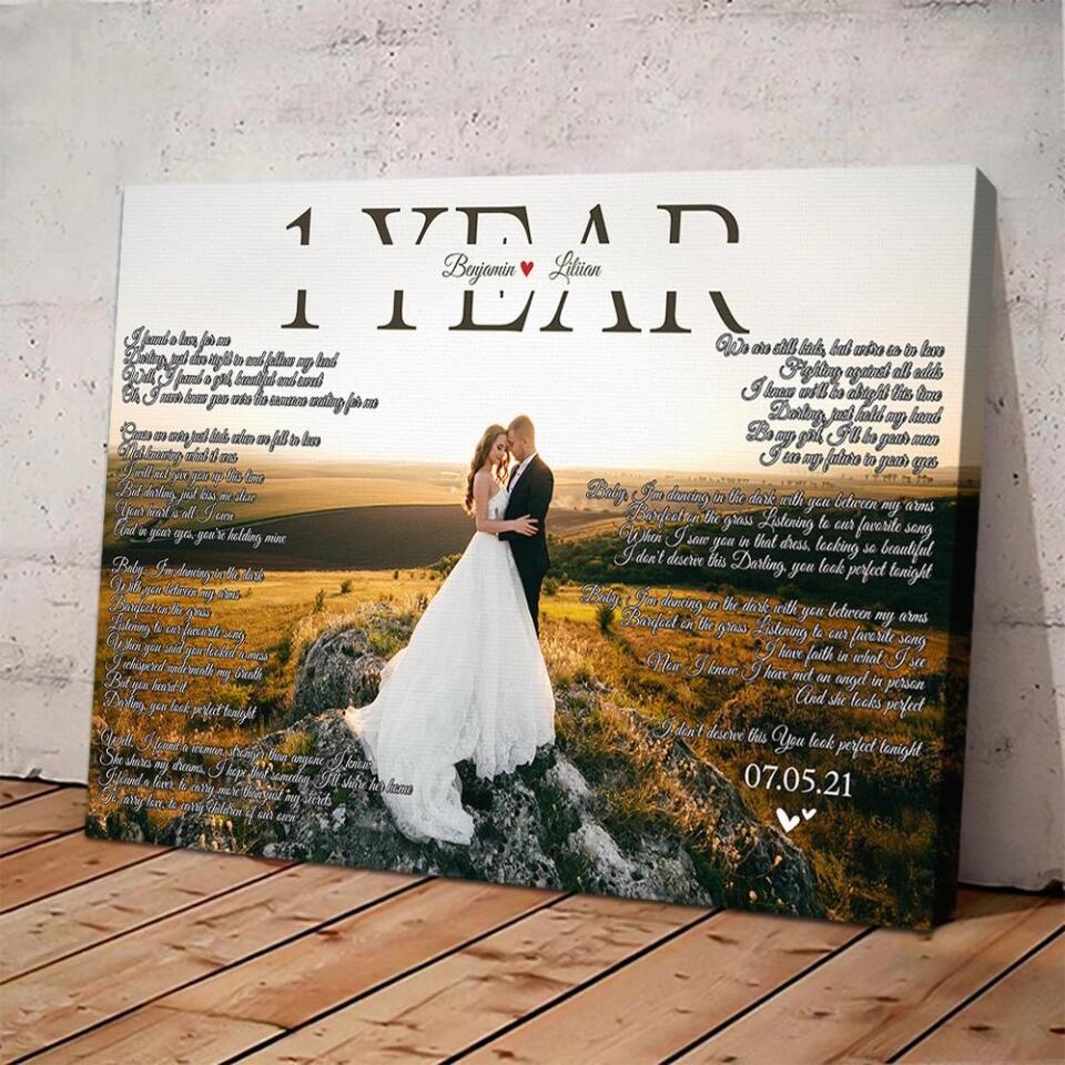 Happy Anniversary Favorite Song Lyrics Custom Canvas Poster Gift For Couples
