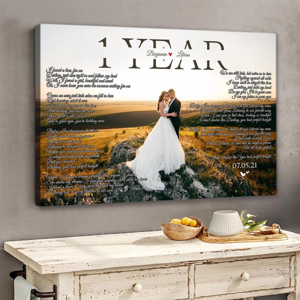 Happy Anniversary Favorite Song Lyrics Custom Canvas Poster Gift For Couples
