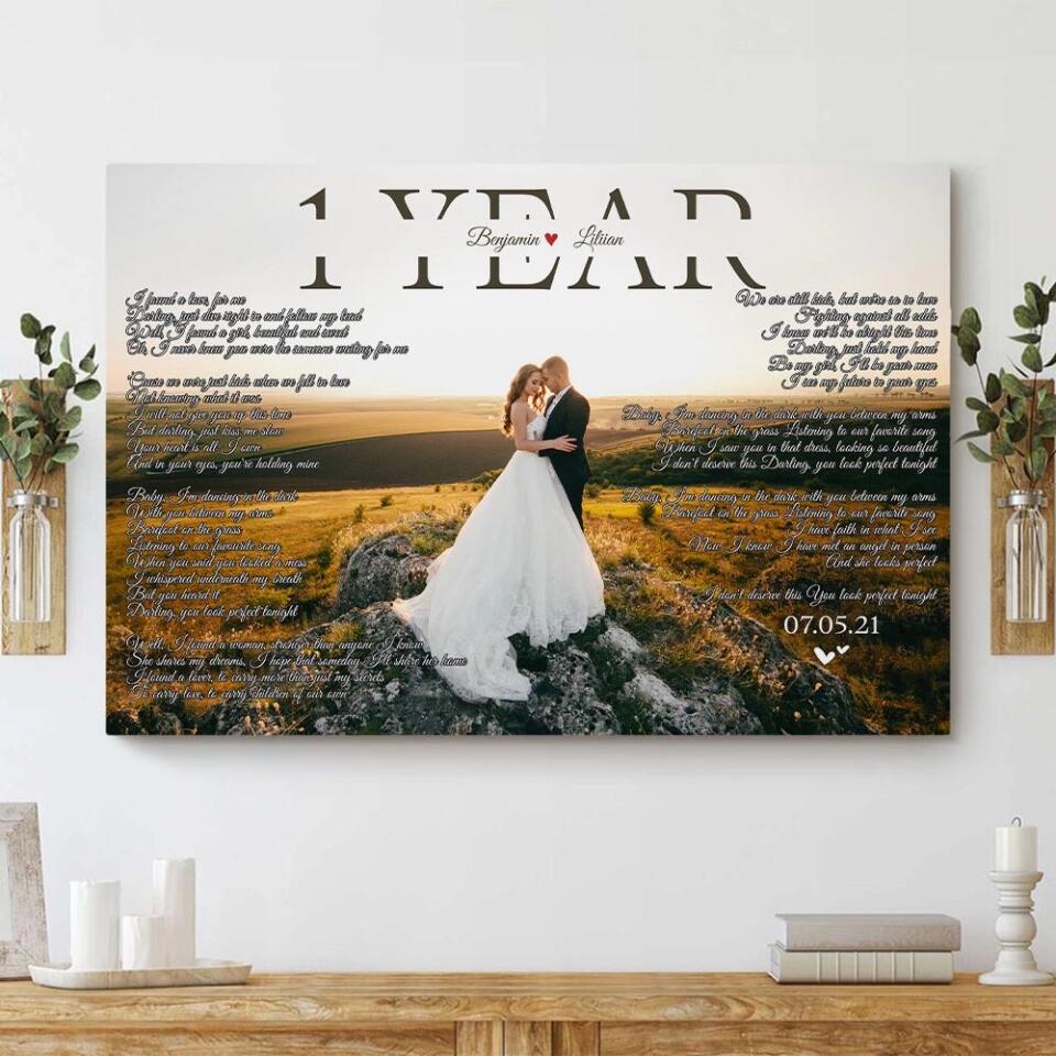 Happy Anniversary Favorite Song Lyrics Custom Canvas Poster Gift For Couples