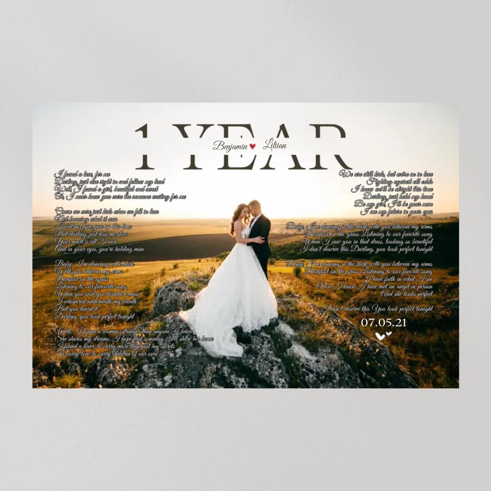 Happy Anniversary Favorite Song Lyrics Custom Canvas Poster Gift For Couples