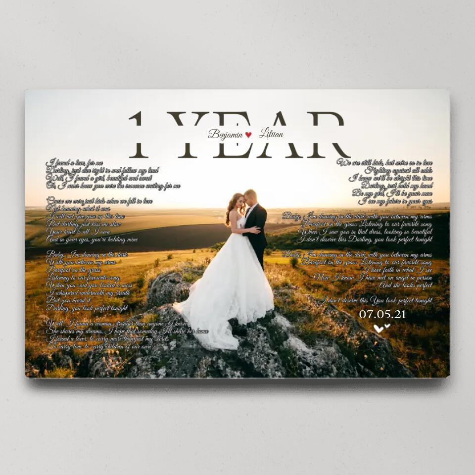Happy Anniversary Favorite Song Lyrics Custom Canvas Poster Gift For Couples