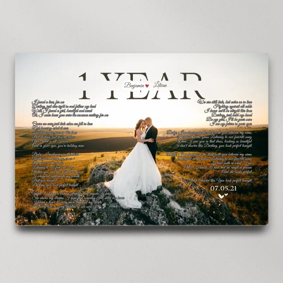 Happy Anniversary Favorite Song Lyrics Custom Canvas Poster Gift For Couples