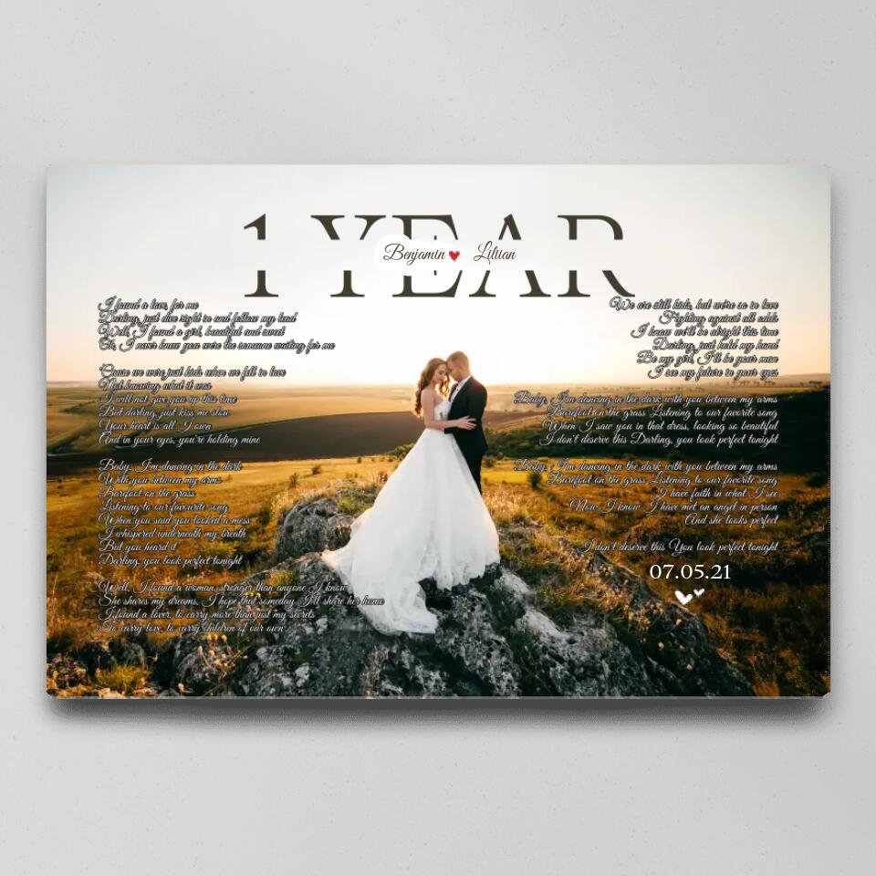 Happy Anniversary Favorite Song Lyrics Custom Canvas Poster Gift For Couples
