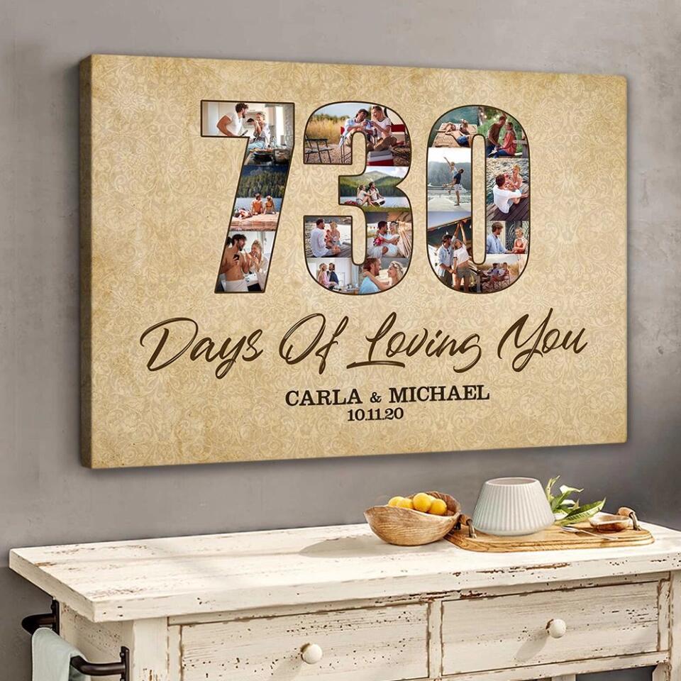 730 Days 2 Years Of Loving You - Personalized Canvas Poster Wall Art Home Decor - 2 Year Anniversary Gift for Husband for Wife - 209IHPBNCA223