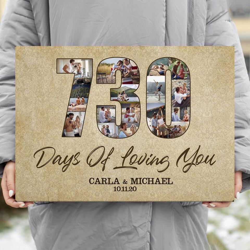730 Days 2 Years Of Loving You Custom Canvas Poster 2 Years Anniversary Gift