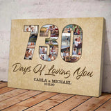 730 Days 2 Years Of Loving You - Personalized Canvas Poster Wall Art Home Decor - 2 Year Anniversary Gift for Husband for Wife - 209IHPBNCA223