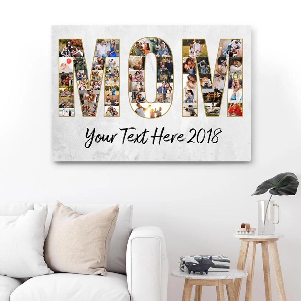 Mom We Love You To The Moon And Back Custom Canvas Poster Birhtday Gift For Mom