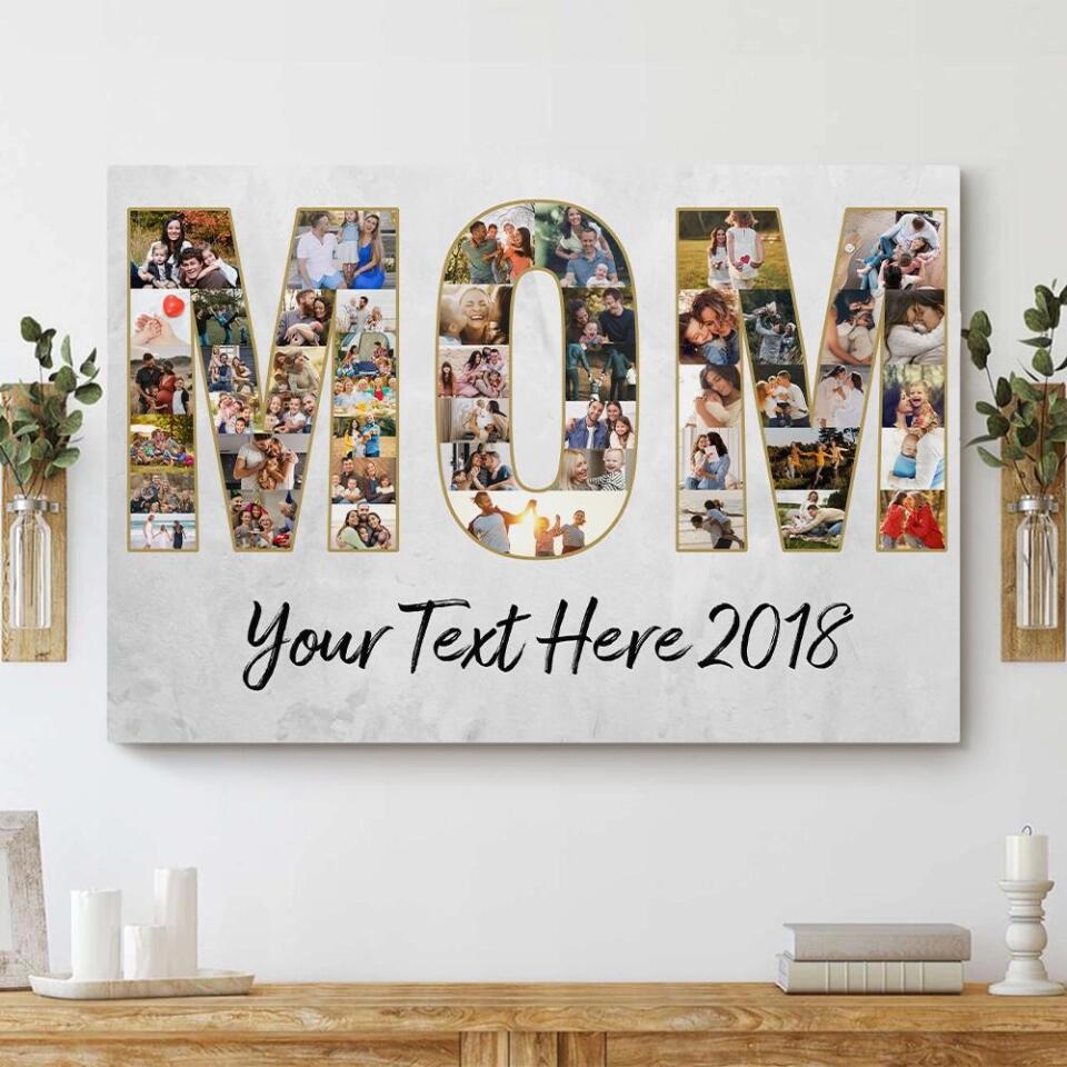 Mom We Love You To The Moon And Back Custom Canvas Poster Birhtday Gift For Mom